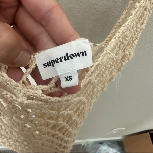 Superdown Alana Open Knit Dress in Toast - Size XS - Picture 6 of 6